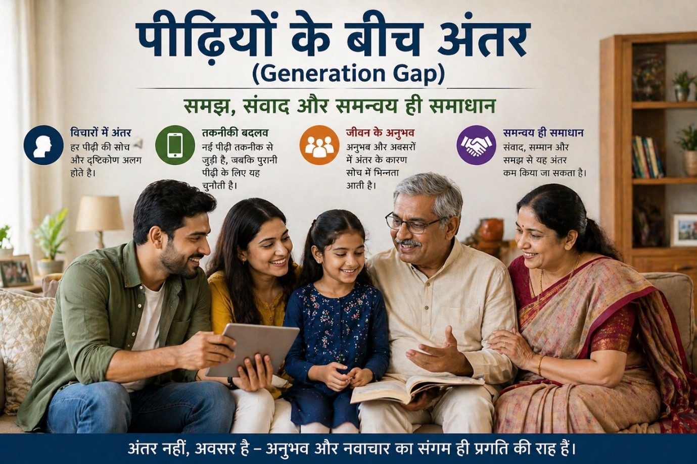 पीढ़ियों के बीच अंतर: समझ और समन्वय की आवश्यकता 
